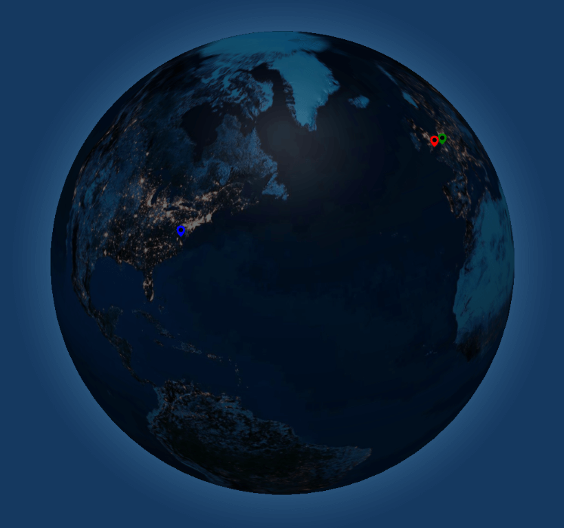 A world globe image with ShawnCoulson's offices in Washington D.C., Brussels, and London marked.